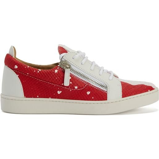 Giuseppe Zanotti sneakers frankie con doppia zip - rosso