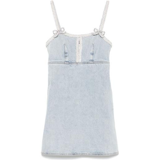 Self-Portrait abito corto denim - blu