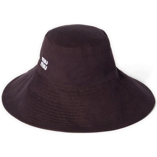 Miu Miu cappello bucket denim - viola