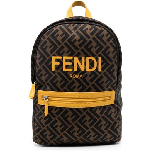 Fendi Kids zaino con stampa - marrone
