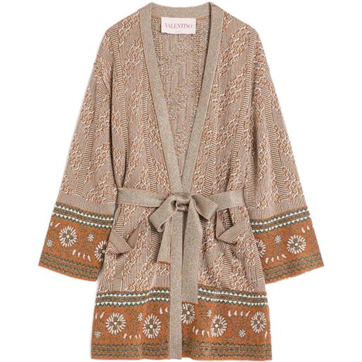 Valentino Garavani cardigan in lurex con motivo jacquard - toni neutri
