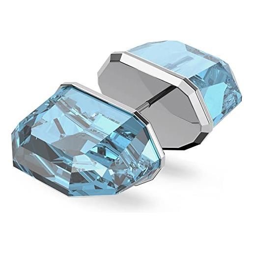 Swarovski orecchino a lobo lucent, singolo, blu, placcato rodio