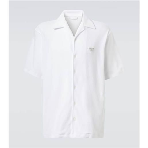 Prada camicia bowling in spugna di cotone