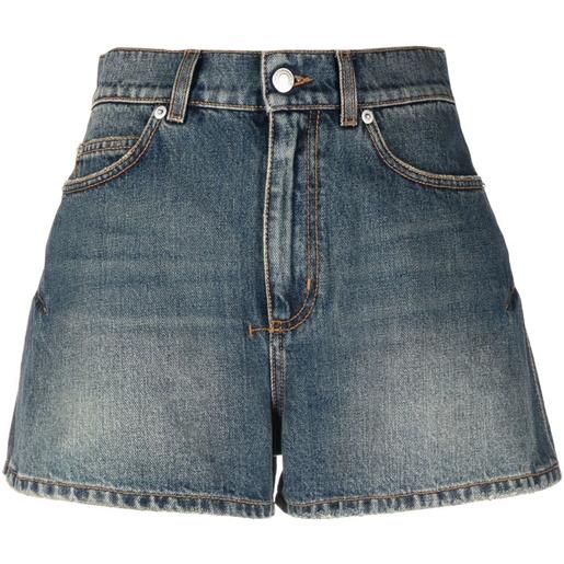 Alexander McQueen shorts denim svasati - blu