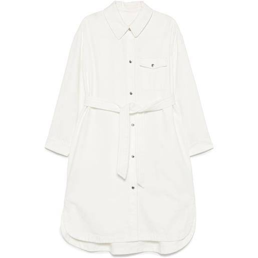 Yves Salomon abito midi denim - bianco