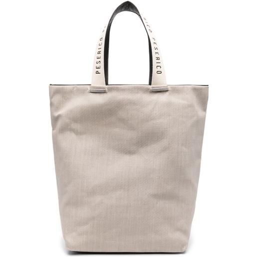 Peserico borsa tote in tela - toni neutri