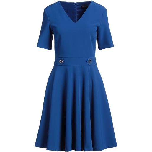 Abito Midi Donna A Maniche Corte In Cotone - Vestito Classico Per Matrimoni E Feste, Colore Blu, Taglia XL