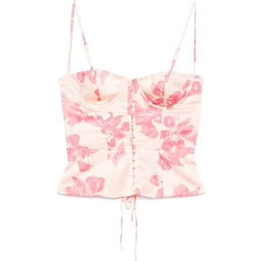 Kiki de Montparnasse corsetto papillon et orchidee - rosa