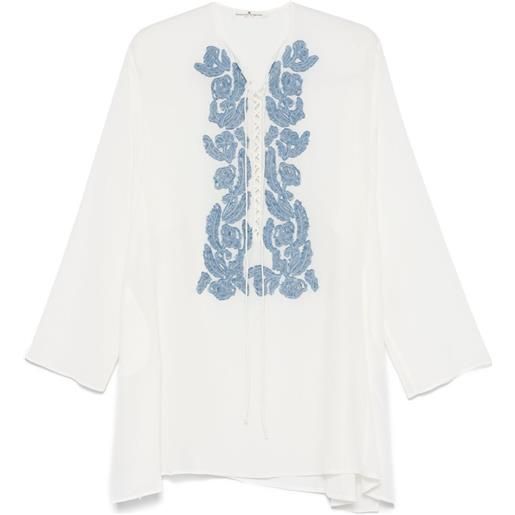 Ermanno Scervino tunica con applicazione a fiori - bianco