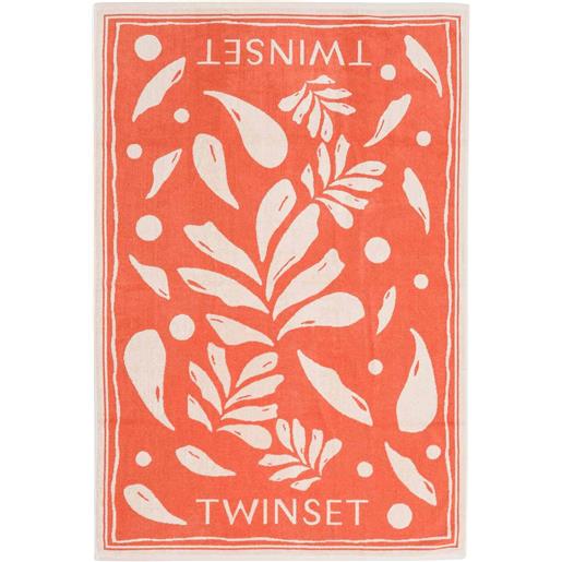 TWINSET telo mare con logo in spugna di cotone