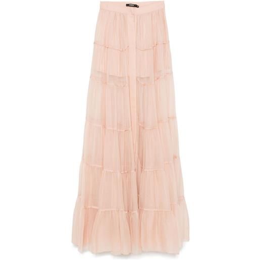 Amen gonna lunga in chiffon di seta - rosa