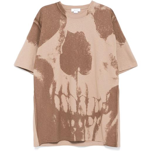 Alexander McQueen t-shirt exploded skull - marrone