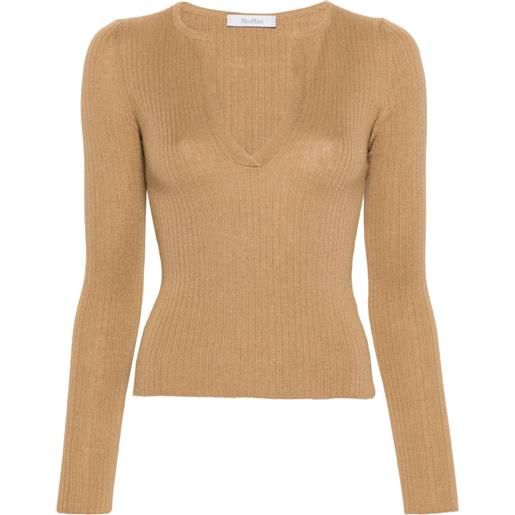 Max Mara maglione a coste urlo - toni neutri