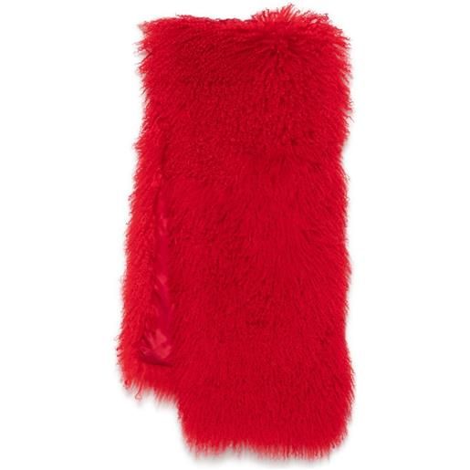 Manokhi sciarpa con pelliccia sintetica - rosso