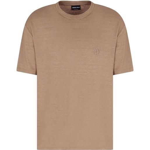 Giorgio Armani t-shirt con logo ricamato - toni neutri