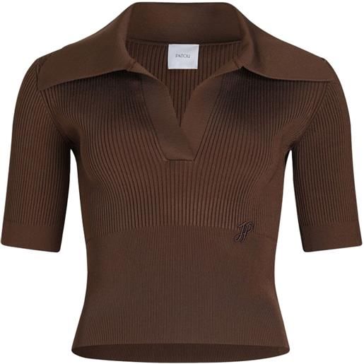 Patou polo in maglia - marrone
