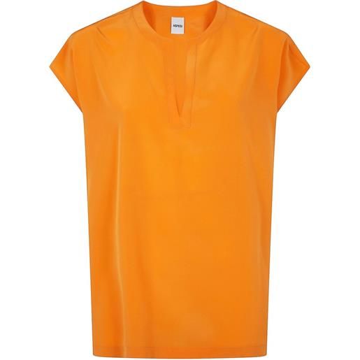 ASPESI t-shirt in seta - arancione