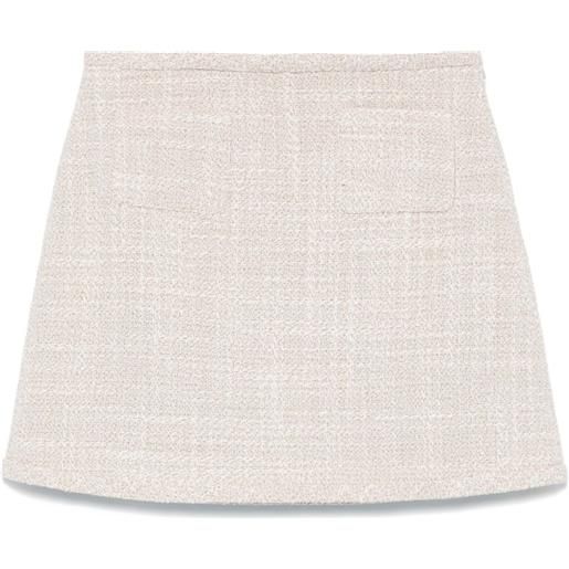 Theory minigonna svasata in tweed - toni neutri