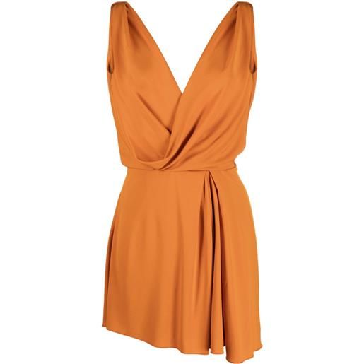 Alberta Ferretti abito con scollo a v - arancione