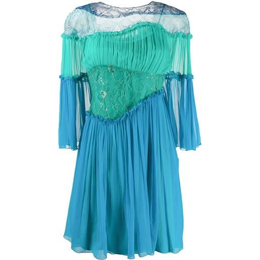 Alberta Ferretti abito con ruches - blu