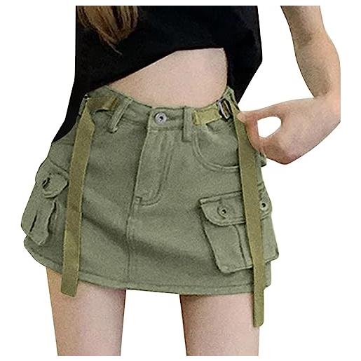 UnoSheng gonne strette da ragazza, gonna in denim da donna, a vita bassa, gonna corta in denim da donna, ag. , xl