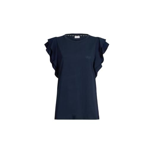 Liu Jo t-shirt in jersey di cotone ta5178 (it, testo, s, regular, regular, blu scuro)
