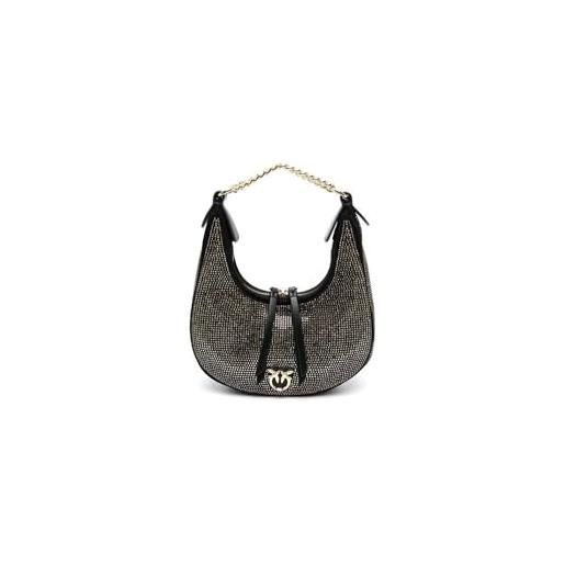 Pinko borsa mini brioche bag hobo satin+strass 101433 a159 black