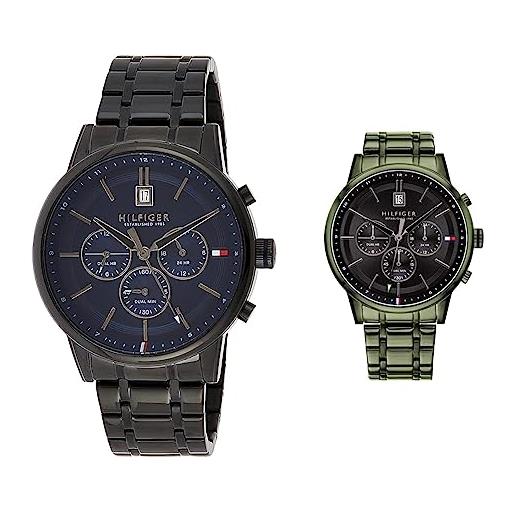 Tommy Hilfiger orologio analogico multifunzione al quarzo da uomo con cinturino in acciaio inossidabile nero - 1791633 & orologio analogico multifunzione al quarzo da uomo
