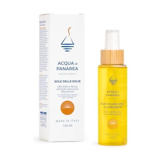 Acqua di panarea doposole olio solare spray illuminante all'acido ialuronico con cristalli di lava vulcanica, olio di pale di fico d'india e 100% made in italy