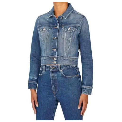 Pepe Jeans cropped jacket pl402431 giacca di jeans, blu (denim-hv3), s donna