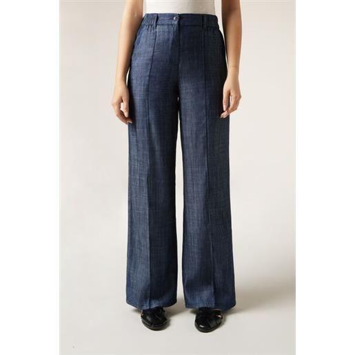 Calzedonia pantaloni a palazzo lino e lyocell eco blu