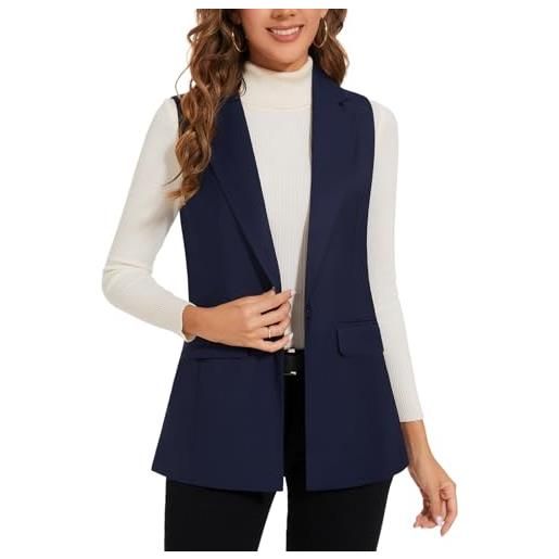 KBOPLEMQ Teddy - Gilet in pile da donna, leggero, in peluche, per autunno e inverno, caldo, senza