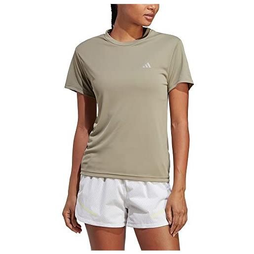 adidas donna run it tee, silver pebble, s