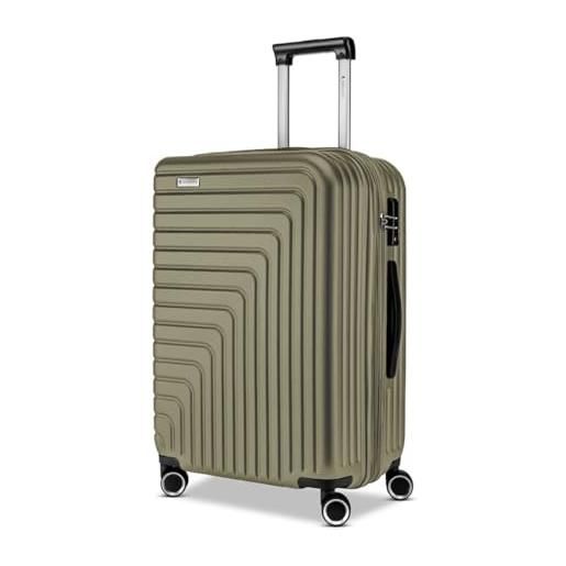 R Roncato trolley fibra, espandibile (verde militare, l)