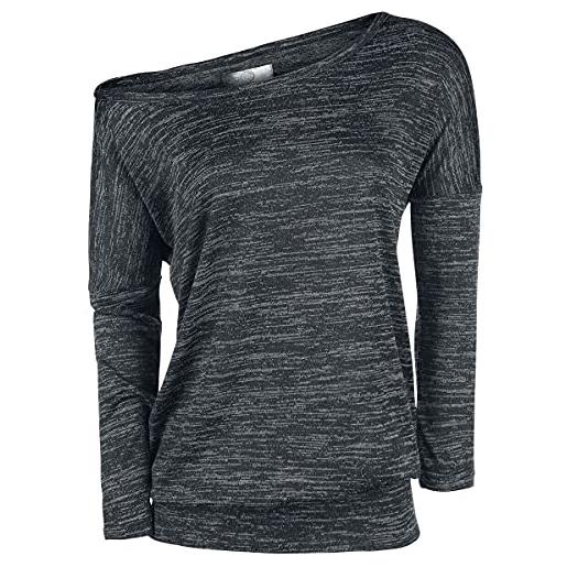 RED by EMP donna maglia a maniche lunghe basic grigio screziato m