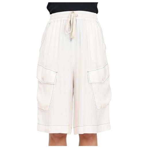 Pinko braven bermuda twill viscosa pantaloni casual, p97_tinta rosa, s donna