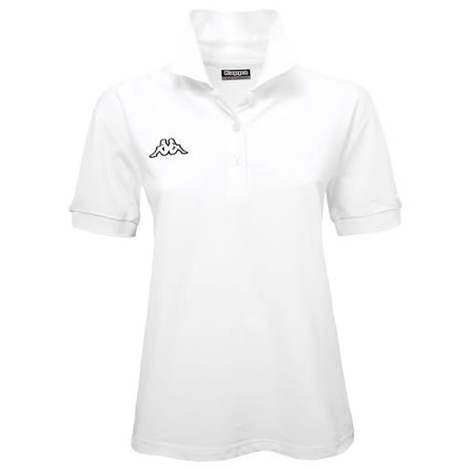 Kappa - polo, donna, bianco, cotone, sportstyle, logo sharas wss, taglia: xxl