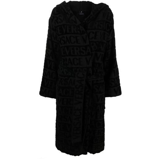 Versace accappatoio con cintura - nero