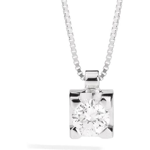 Collana in oro bianco con diamanti e acquamarina - MINOU