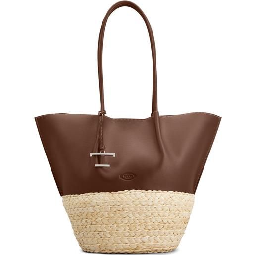 Tod's borsa tote in pelle - marrone