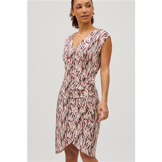 Ysabel Mora abito midi stampato con arricciatura