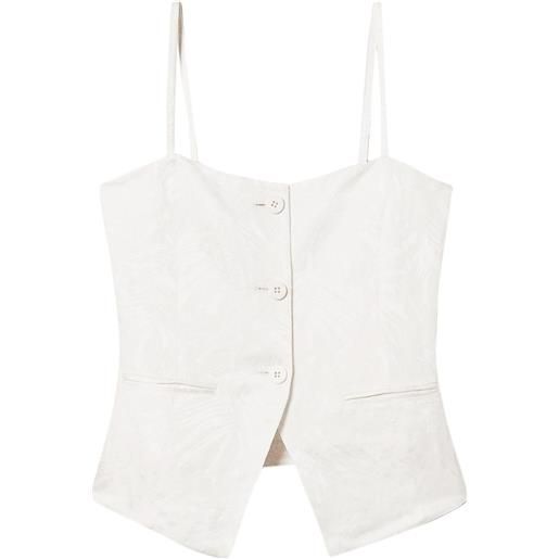 TWINSET top con motivo intrecciato - 00282_neve