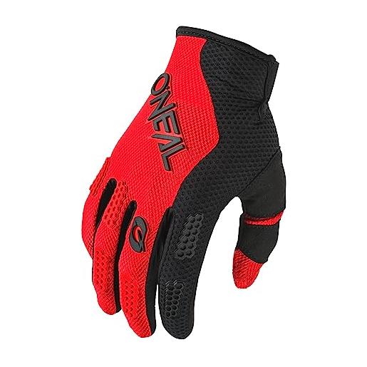 O'NEAL | guanti ciclismo e motocross | mx mtb fr downhill | vestibilità per il massimo comfort, materiale traspirante | element glove racewear v. 24 | adulto | nero rosso | taglia l