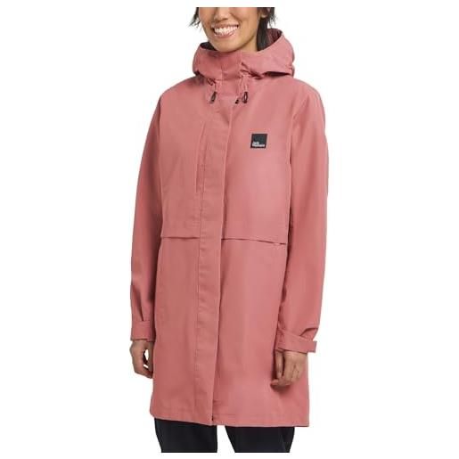 Jack Wolfskin terraview 2l coat w cappotto, mineral red, l donna