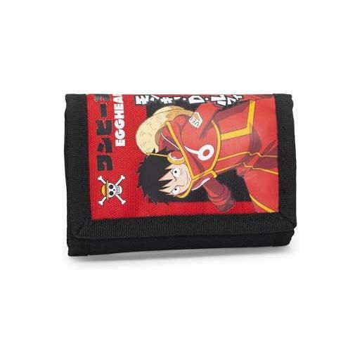 Franco Cosimo Panini one piece - portafoglio ufficiale one piece con pratica chiusura in velcro, tasca esterna e scomparti interni, idea regalo bambini e ragazzi, 13 x 8,5/24 cm