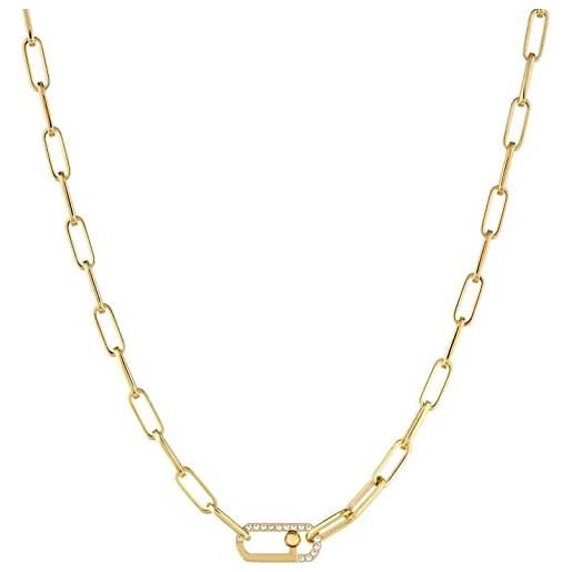 Liu Jo Jeans collana donna acciaio gold con cristalli liu jo luxury
