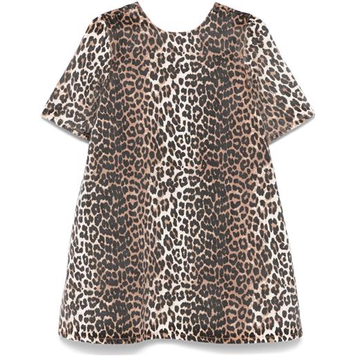 GANNI abito corto denim con stampa - toni neutri