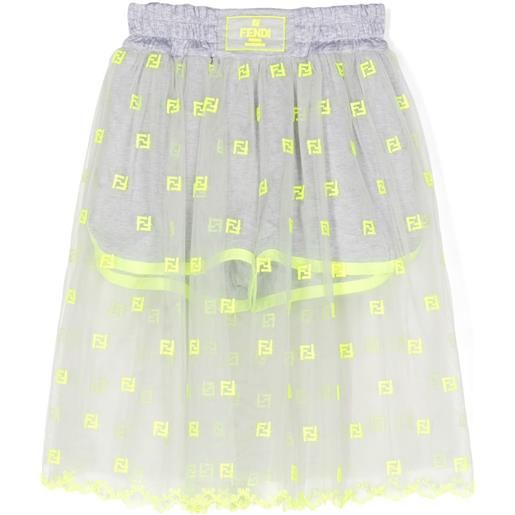Fendi Kids gonna con applicazione - grigio