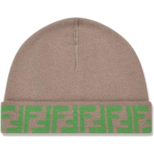 Fendi Kids berretto zucca con ricamo - toni neutri