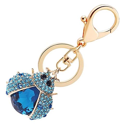 WUPNGS appendere la chiave portachiavi a forma di coccinella di cartone animato con strass in lega, accessori for ciondolo borsa for zaino da donna con portachiavi for auto con insetti